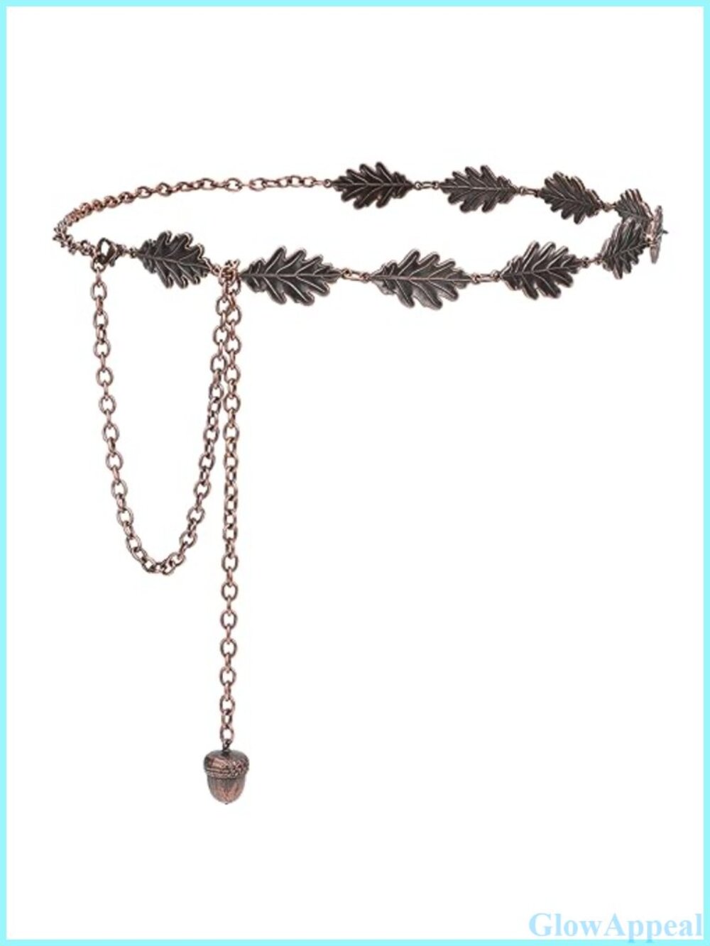 Oak Leaf Acorn Metal Chain Leaf Belt Cottagecore Ren Faire Costume